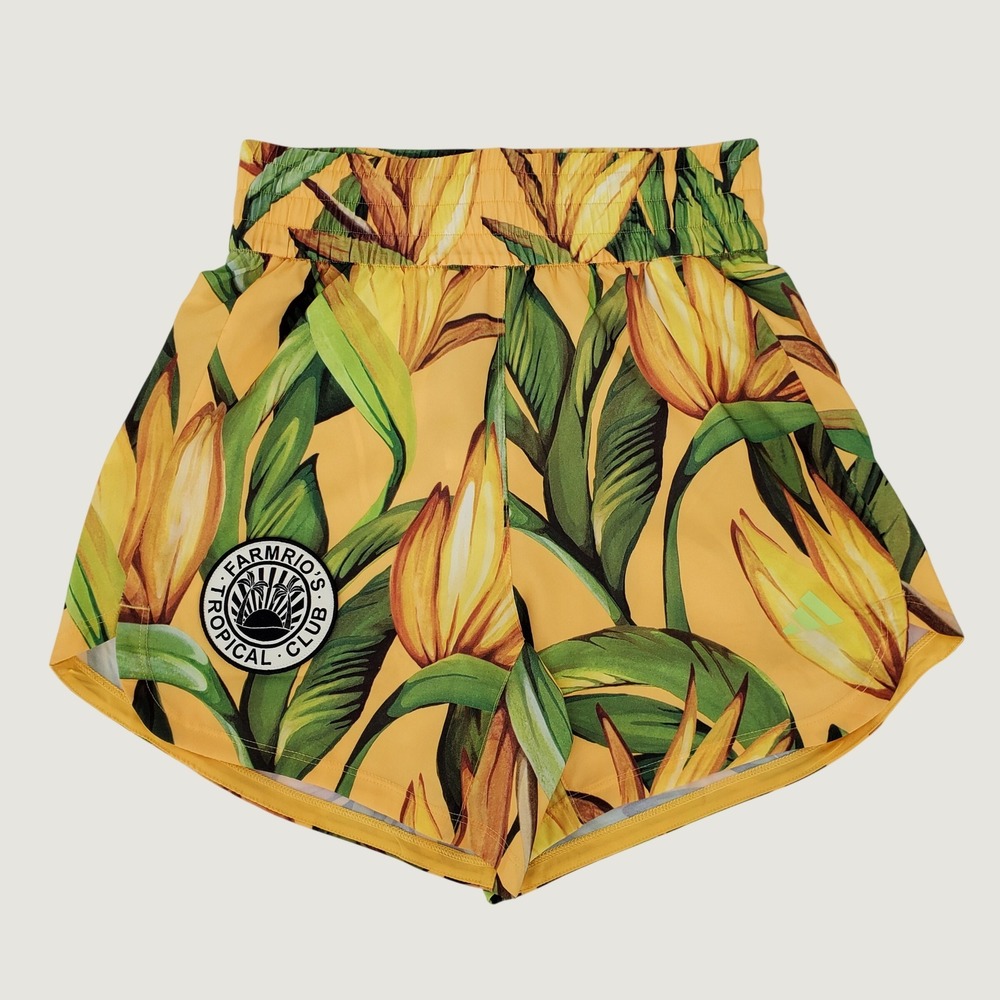 Adidas Farm Rio Tropical Floral Training Shorts Gold XS Climacool Sweat Wicking